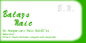 balazs maic business card